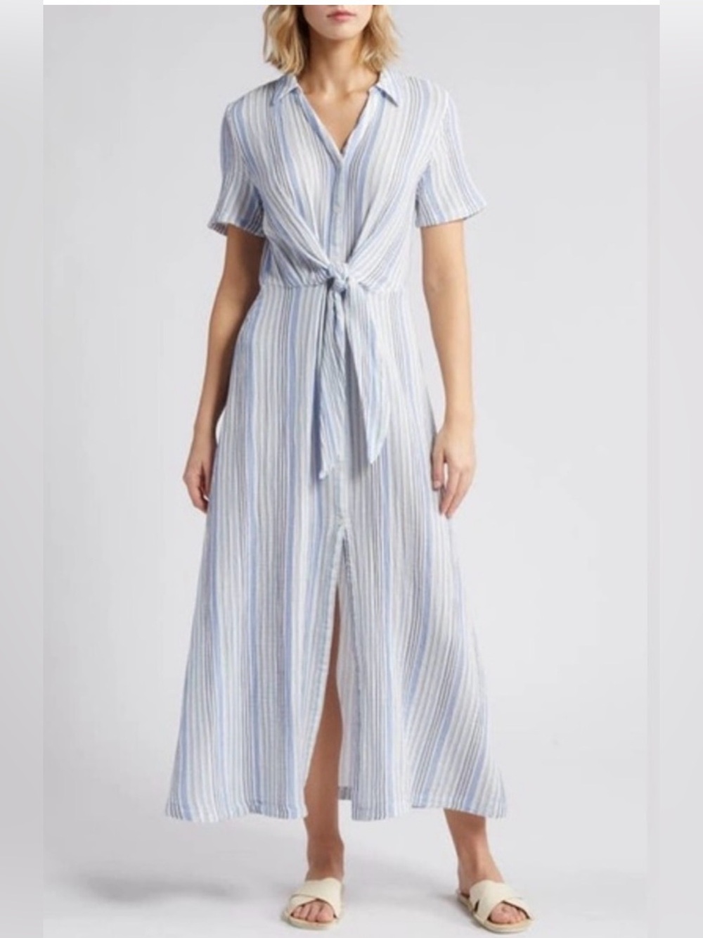 CASLON 100% cotton crinkle gauze dress